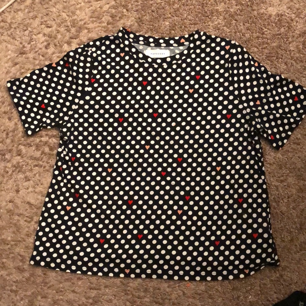 Popsugar polka-dot shirt